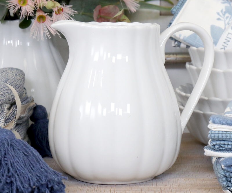 Charlotte Scalloped White Jug