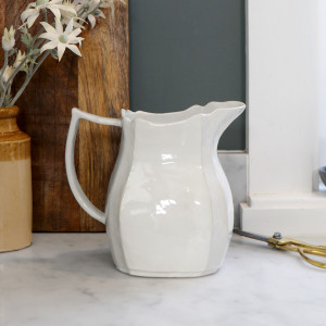 Elgarth White Jug, designed as a practical jug with decorative tabletop appeal
