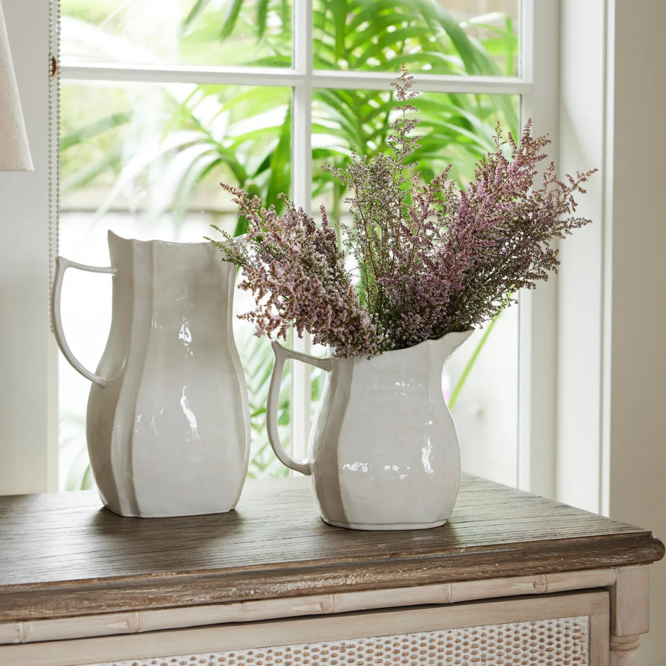 Elgarth White Jug, a decorative jug for serving or flower display