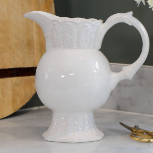 Maison White Jug - White Pitcher, a decorative jug for serving or flower display