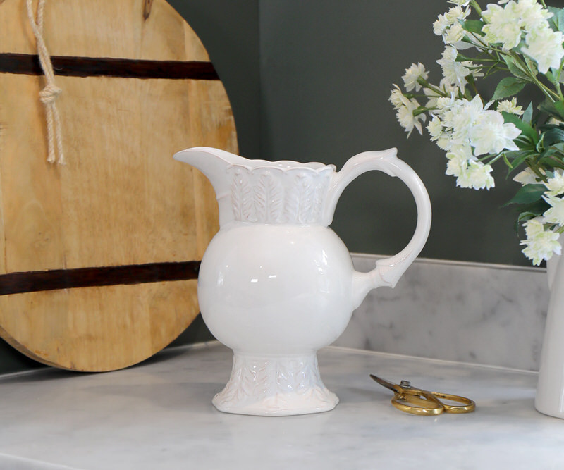 Maison White Jug - White Pitcher