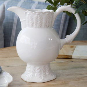Maison White Jug - White Pitcher, indoor occasional table
