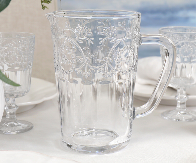 Rosalind Embossed Glass Jug