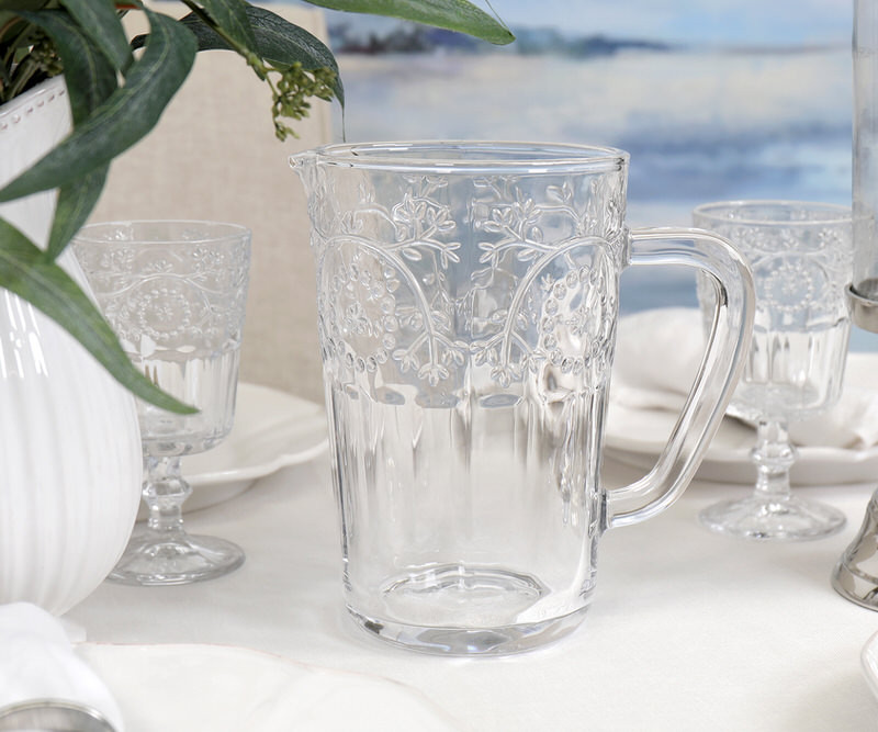 Rosalind Embossed Glass Jug
