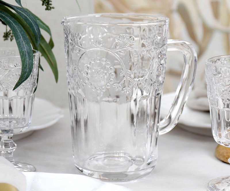 Rosalind Embossed Glass Jug