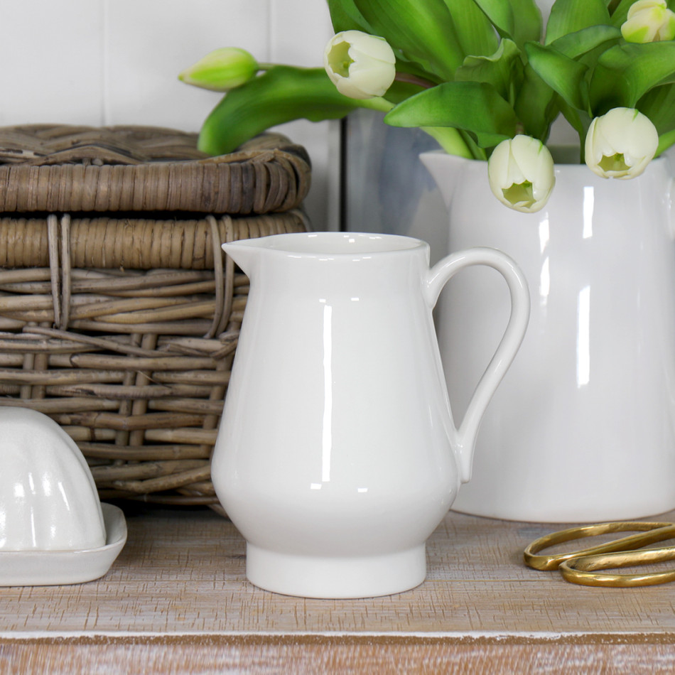 Payton White Porcelain Jug, a decorative jug for serving or flower display
