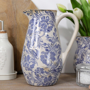 Tall Wisteria Lane Blue Jug, decorative tableware