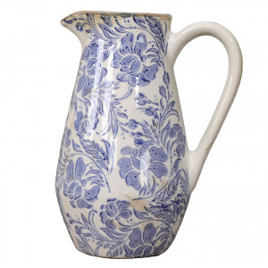 Tall Wisteria Lane Blue Jug, a handled vessel suited to serving or displaying a flower arrangement