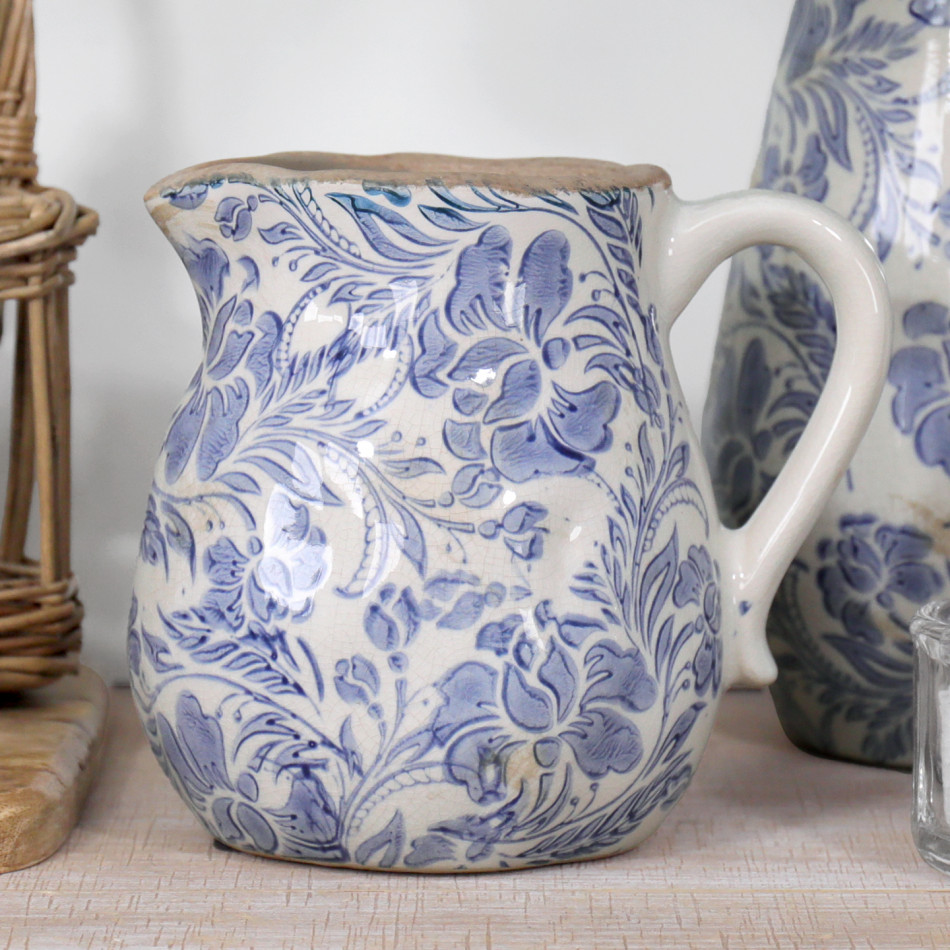 Short Wisteria Lane Blue Jug, decorative tableware