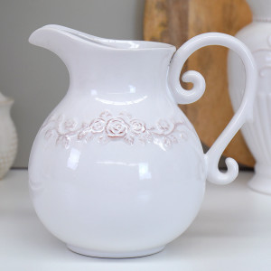 Aurelia Roses White Jug - Short, indoor occasional table