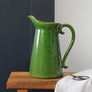 Large Provence Jug - Green, designed as a practical jug with decorative tabletop appeal