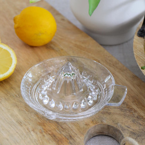 Addison Classic Glass Juicer, a practical vessel for drinks with decorative tabletop appeal