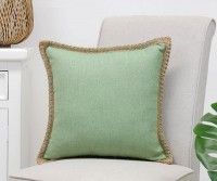 Kinglake Green Cushion with Jute Edging