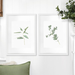 Kendale II Eucalyptus Botanical Print - Framed, decorative wall artwork for an interior display