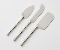 Set 3 Silver Bamboo Cheese Knives