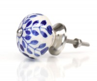 Ashton Blue & White Ceramic Drawer Knob