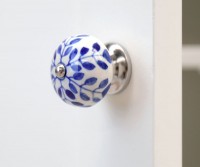 Ashton Blue & White Ceramic Drawer Knob