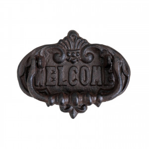 Welcome Cast Iron Door Knocker, shown as a standalone product for clear identification