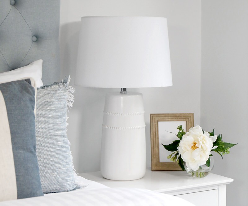 Como Beaded White Lamp + Shade