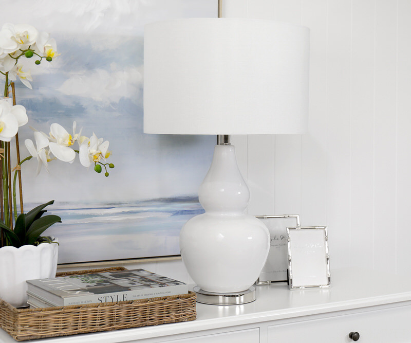 Paloma White Table Lamp + Shade