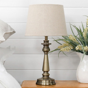 Remington Antique Gold Touch Lamp + Shade