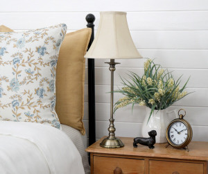 Victoria Antique Gold Lamp + Shade