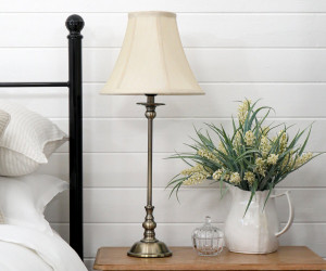 Victoria Antique Gold Lamp + Shade