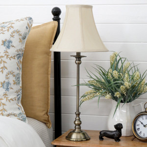 Victoria Antique Gold Lamp + Shade
