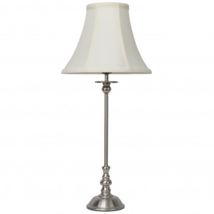 Victoria Antique Silver Lamp + Shade, a decorative lighting piece designed to add illumination and atmosphere