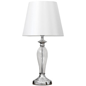 Lucerne Glass Table Lamp + Shade, an occasional furniture surface for display and everyday use