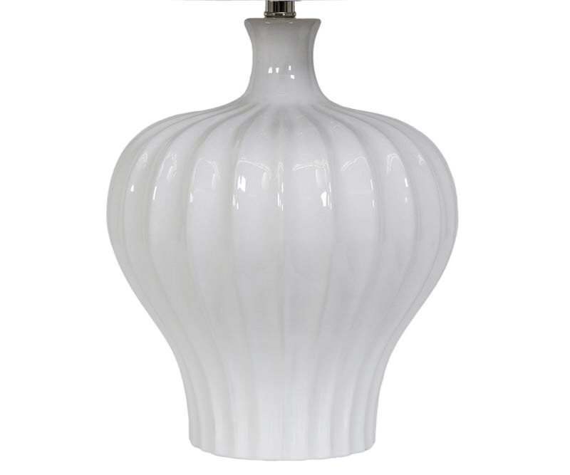 Justina Fluted White Table Lamp + Shade