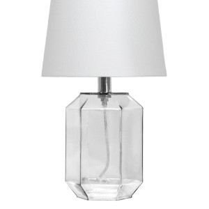 Lumiere Glass Table Lamp + Shade, a freestanding table suited to displaying useful or decorative items