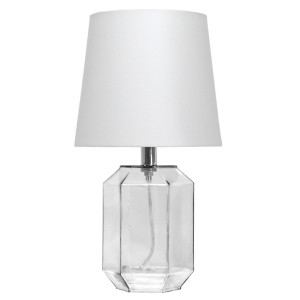 Lumiere Glass Table Lamp + Shade, an occasional furniture surface for display and everyday use