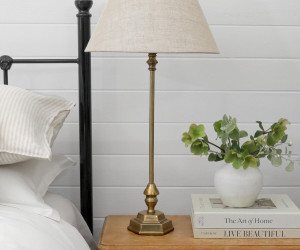 Astoria Hexagon Antique Gold Lamp Base