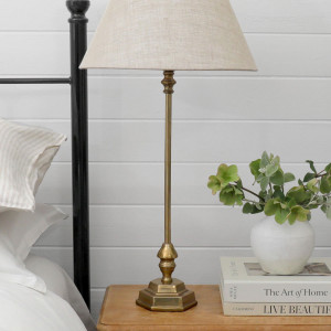Astoria Hexagon Antique Gold Lamp Base