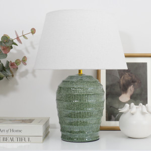 Harper Green Table Lamp + Shade