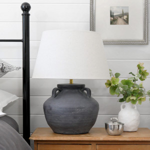 Monterey Grey Terracotta Table Lamp, an occasional furniture surface for everyday use and decorative styling