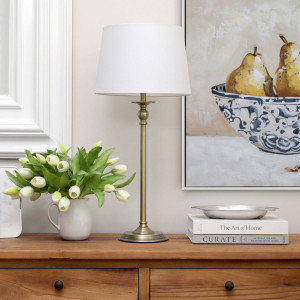 Coraline Antique Gold Table Lamp, an occasional furniture surface for everyday use and decorative styling