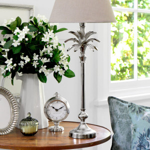 Plantation Silver Palm Lamp Base - Large, an interior light fitting suited to creating a warm focal point
