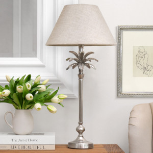 Plantation Silver Palm Lamp Base - Large, indoor occasional table