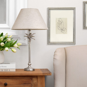 Plantation Silver Palm Lamp Base - Small, an interior light fitting suited to creating a warm focal point