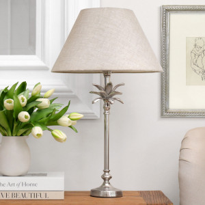 Plantation Silver Palm Lamp Base - Small, indoor occasional table