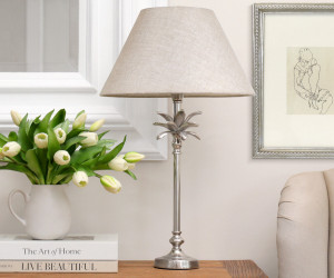 Plantation Silver Palm Lamp Base - Small