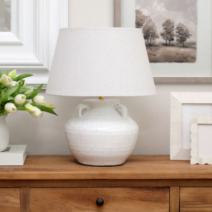 Monterey White Terracotta Table Lamp, a freestanding table suited to displaying useful or decorative items