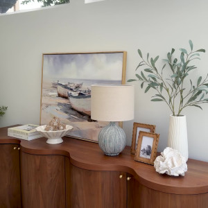 Sandringham Textured Blue Table Lamp