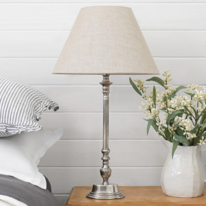 Clarence Antique Silver Oval Lamp Base, decorative lighting accessory
