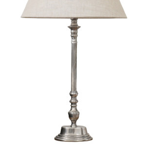 Clarence Antique Silver Oval Lamp Base, a decorative lighting piece for an interior setting