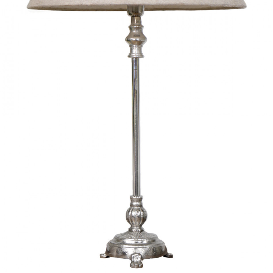 Clara Antique Silver Lamp Base, a decorative lighting piece for an interior setting