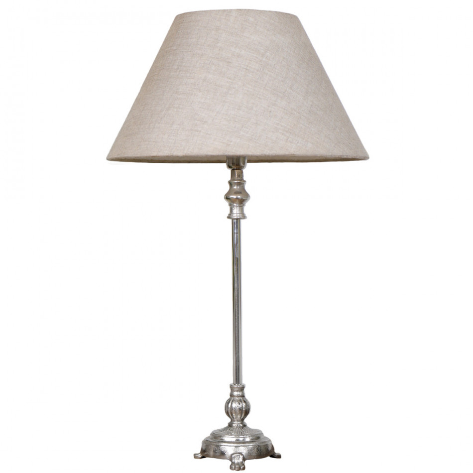 Clara Antique Silver Lamp Base, an interior light fitting suited to creating a warm focal point