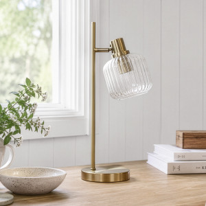 Halo Gold Table Lamp, an occasional furniture surface for everyday use and decorative styling